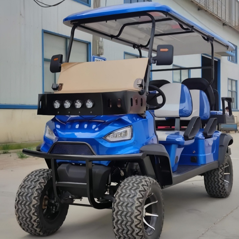 Cart Electric Seater Gasoline Powered Foldable Push Food Delivery South Korea Price Steel Frame 14 Front Axle 6 Gas Golf Carts