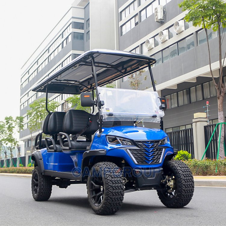 6-Seater Electric Utility Vehicle 48V Battery Powered Golf Cart with Solar Panel Steel Material EEC Certified