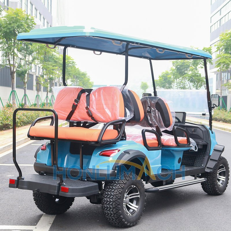 Blue 6 Seater Electric Golf Cart USA Hot Selling Golf Carts Gas Powered Gasoline