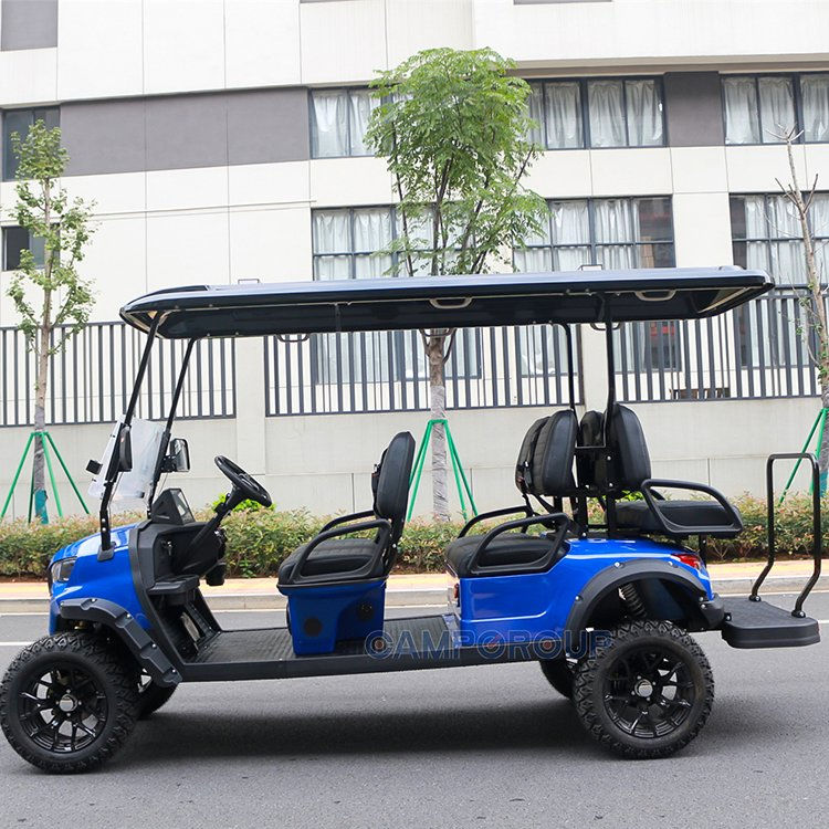 6-Seater Electric Utility Vehicle 48V Battery Powered Golf Cart with Solar Panel Steel Material EEC Certified