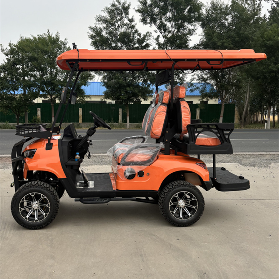 Long Range Battery Powered 48 Volt Adults Golf Kart Electric Solar Panels 4 Seat Buggy Golf Caddy Cart Electric