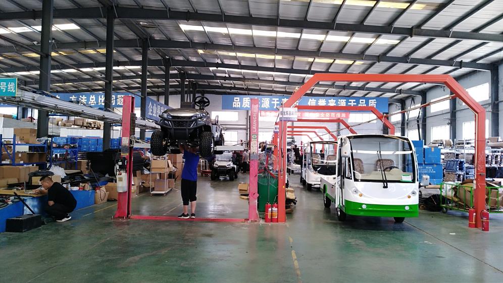 Final assembly line for electric golf carts at Beijing Volt Golf