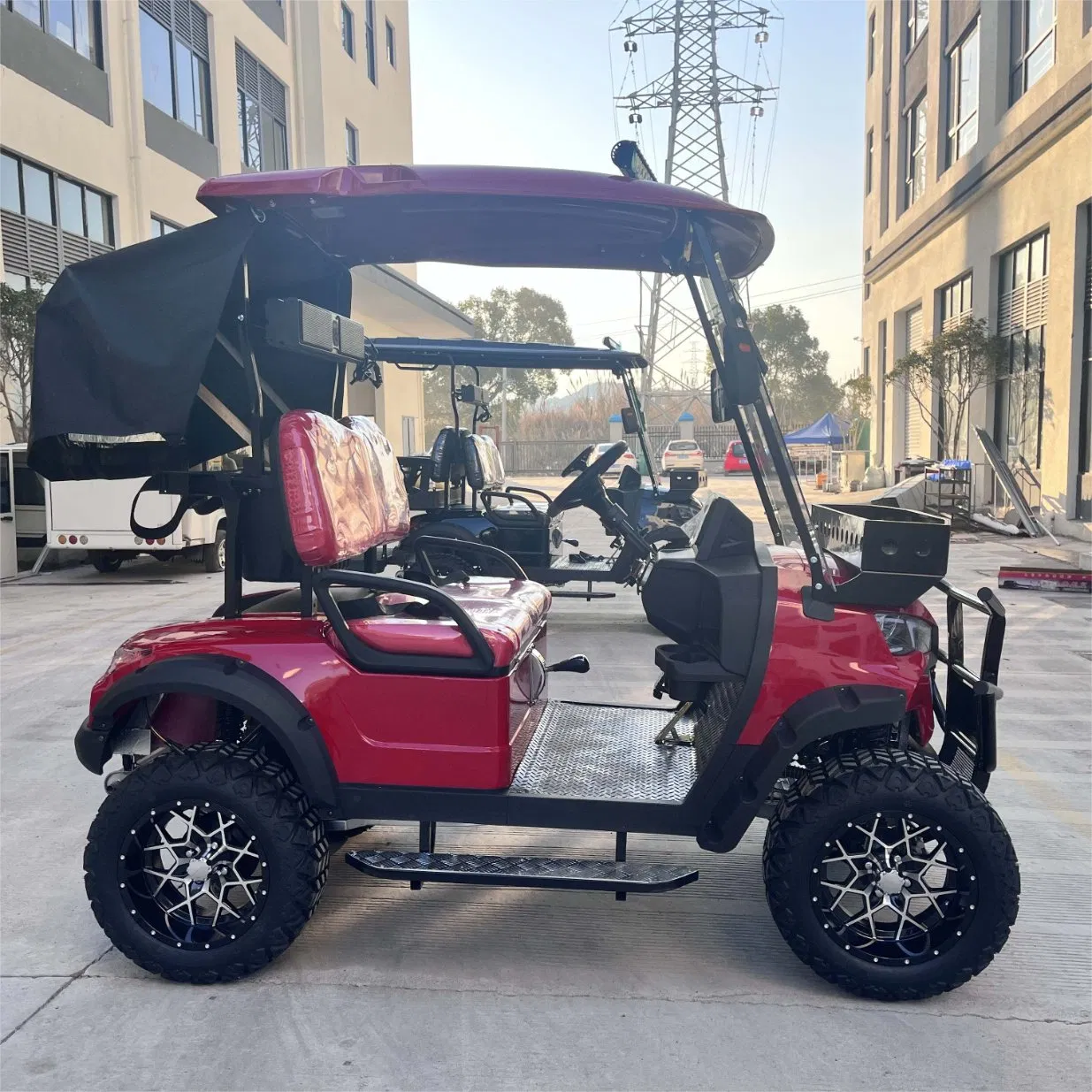 Lower Price 2 Seater Red 300cc Lifted Golf Carts Gas Powered Gasoline Golf Carts Support Customization