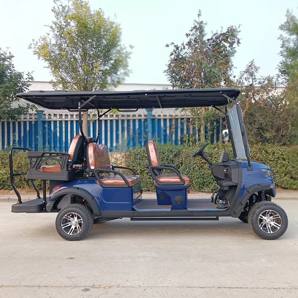 DOT Best Price 48/72V New Model 4 Seater Electric Golf Car Global Sale 5000W Lithium Battery Lifted Golf Cart 4+2 Seater