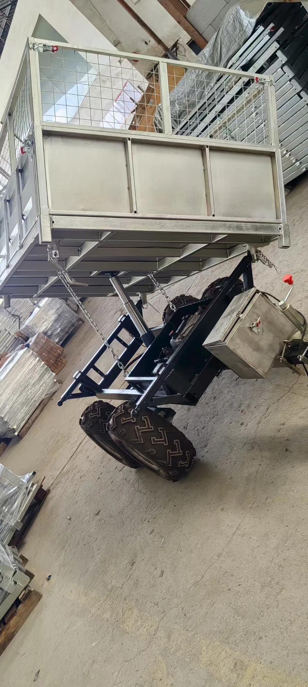 1.5t Three-Way Tipping Utility Trailer with Hydraulic Action