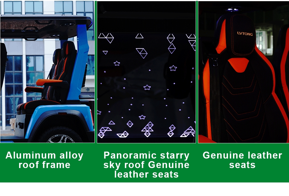 72V Lithium Battery Electric Golf Cart 4 Seater Independent Suspension High Speed 40kmh Aluminum Frame