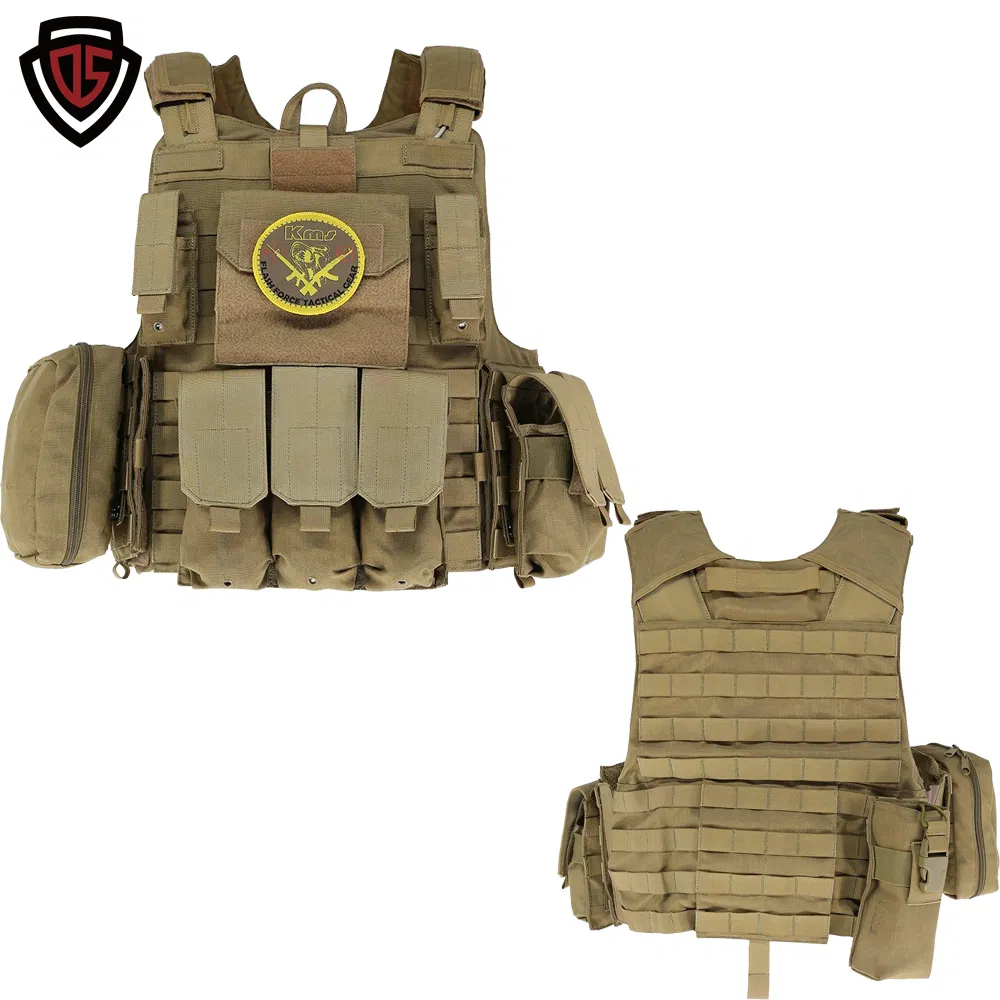Double Safe Polyester Lightweight Versatile Security Molle Multi Pocket Rugged Hunting Safety Combat Anti Stab Utility Tactical Vest