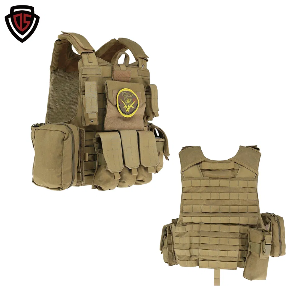 Double Safe Polyester Lightweight Versatile Security Molle Multi Pocket Rugged Hunting Safety Combat Anti Stab Utility Tactical Vest