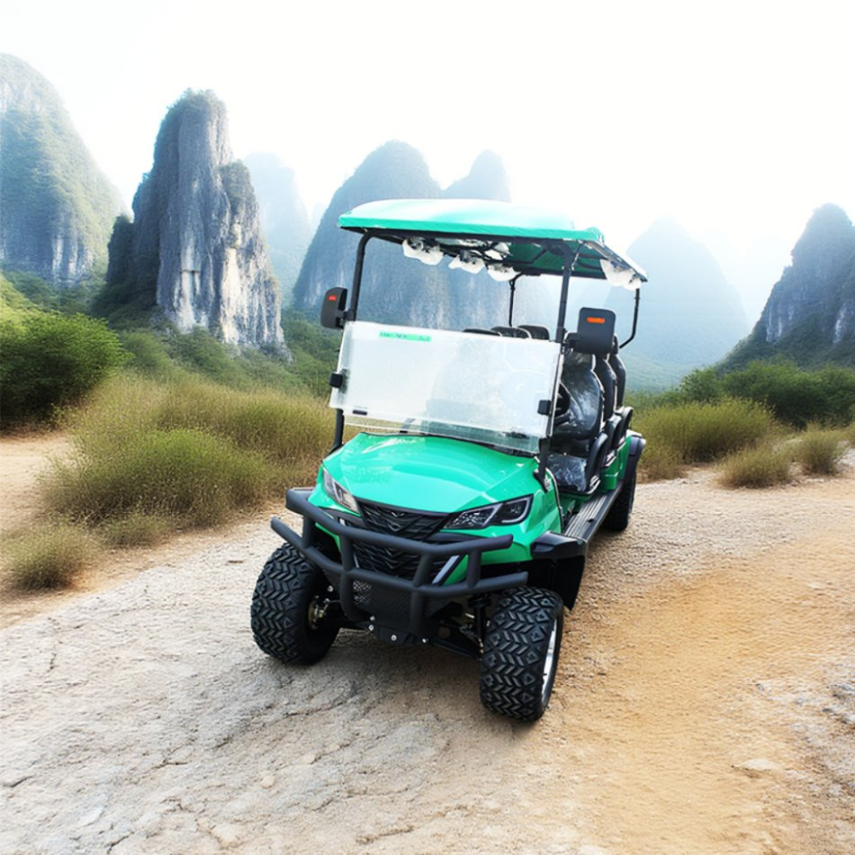 off Road 6 Seater Gas Powered Golf Cart Chinese Max Spring Leaf Tank Engine Hydraulic Brake Pedal Parking Shaft Rim