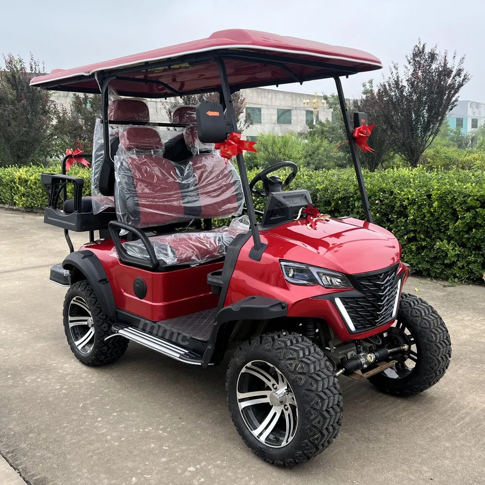 CE Approved 4 Seat Luxurious Beach off Road 14 Aluminum Wheel 72V Lithium Battery Solar Powered Golf Carts