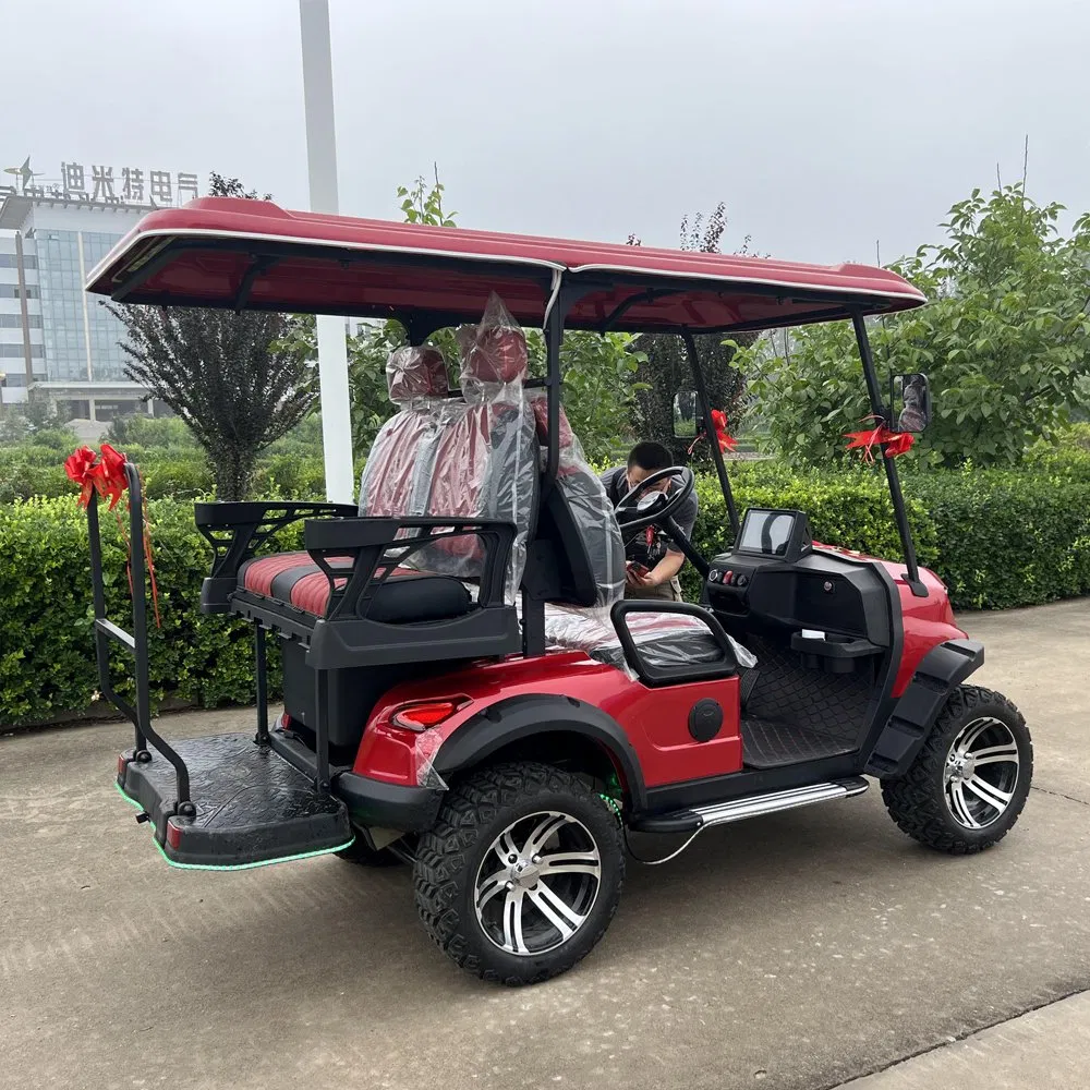CE Approved 4 Seat Luxurious Beach off Road 14 Aluminum Wheel 72V Lithium Battery Solar Powered Golf Carts