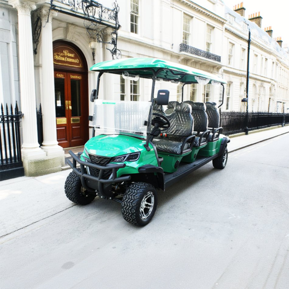 off Road 6 Seater Gas Powered Golf Cart Chinese Max Spring Leaf Tank Engine Hydraulic Brake Pedal Parking Shaft Rim