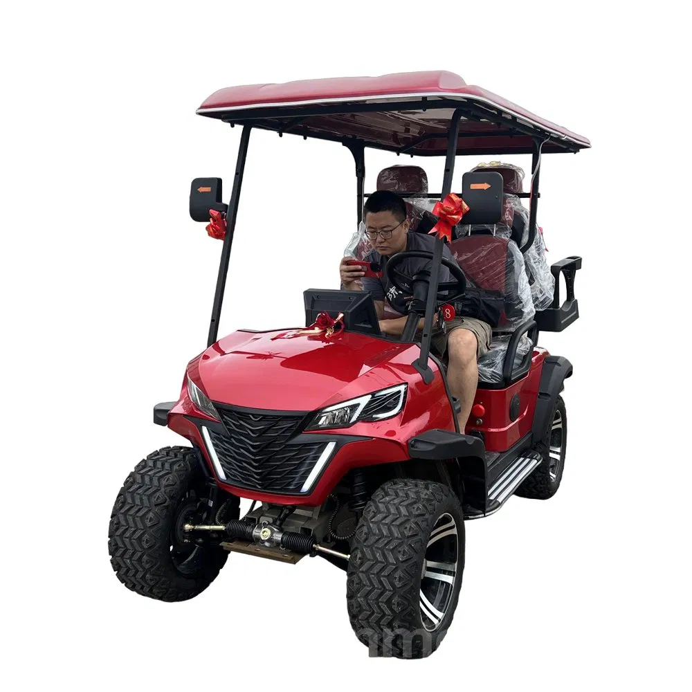 4-Seat Lithium Battery Folding Seat Solar Panels Powered Golf Cart Electric