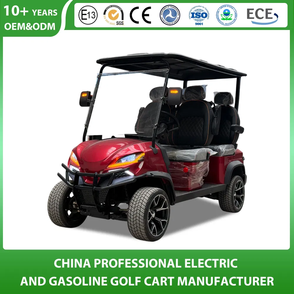 2+2 Seater 4 Passenger Club Car Golf Cart off Road Street Legal 200cc/300cc/400cc Lifted Gas Powered Gasoline Petrol Lifted Tour Lsv Golf Cart Factory
