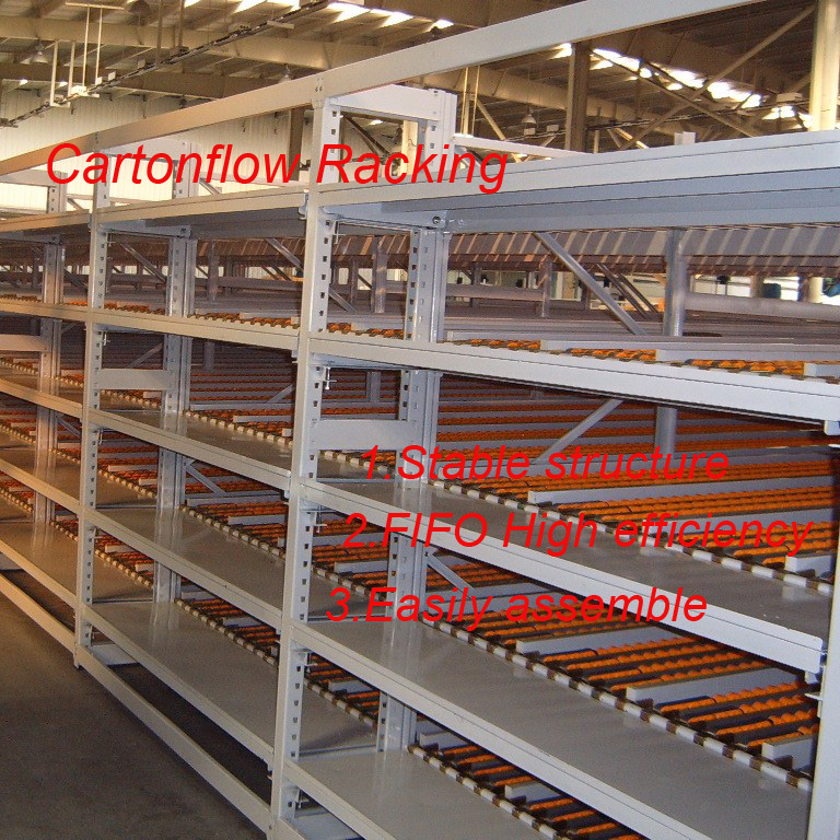 Gravity Carton Flow Racking with Wheels,selective Warehouse Roller Racking System