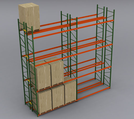 Selective Steel Pallet Rack 5 Layer Heavy Duty Powder Coated Industrial Warehouse Storage Rack