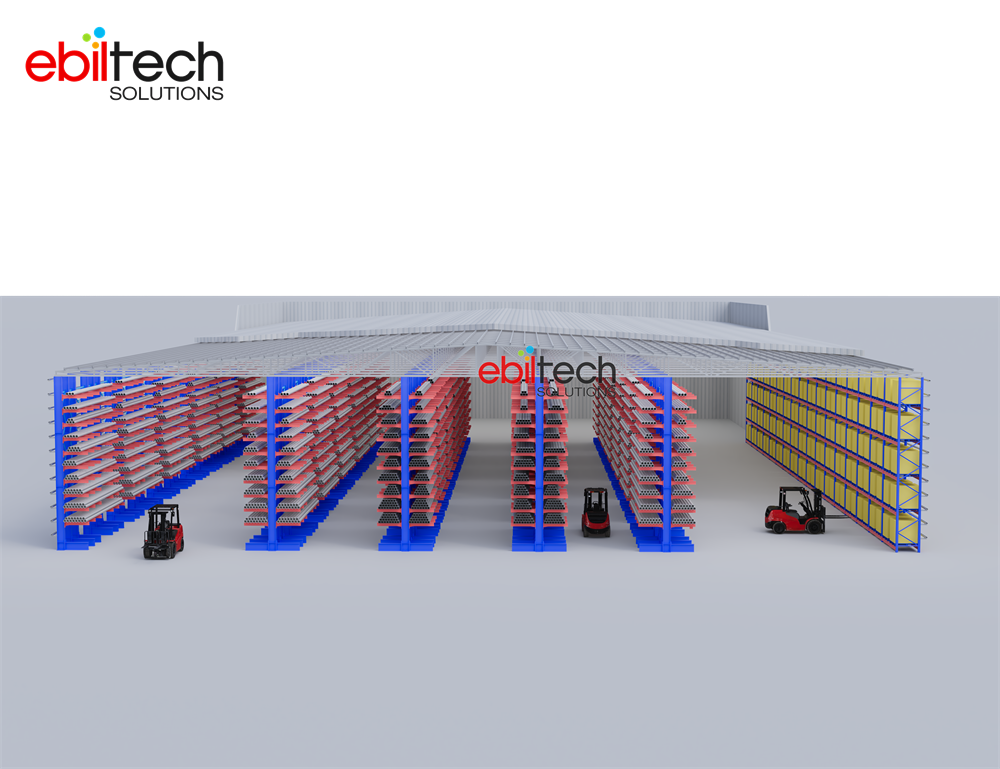 Steel  Cantilever Rack Self-Supporting Heavy Duty Anti-Rust Industrial Warehouse Storage System