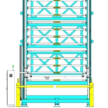 Long Bars Heavy and Untypical Goods Storage Sheet Metals and Long Goods Are Stored Automated Sheet Metal Storage Tower