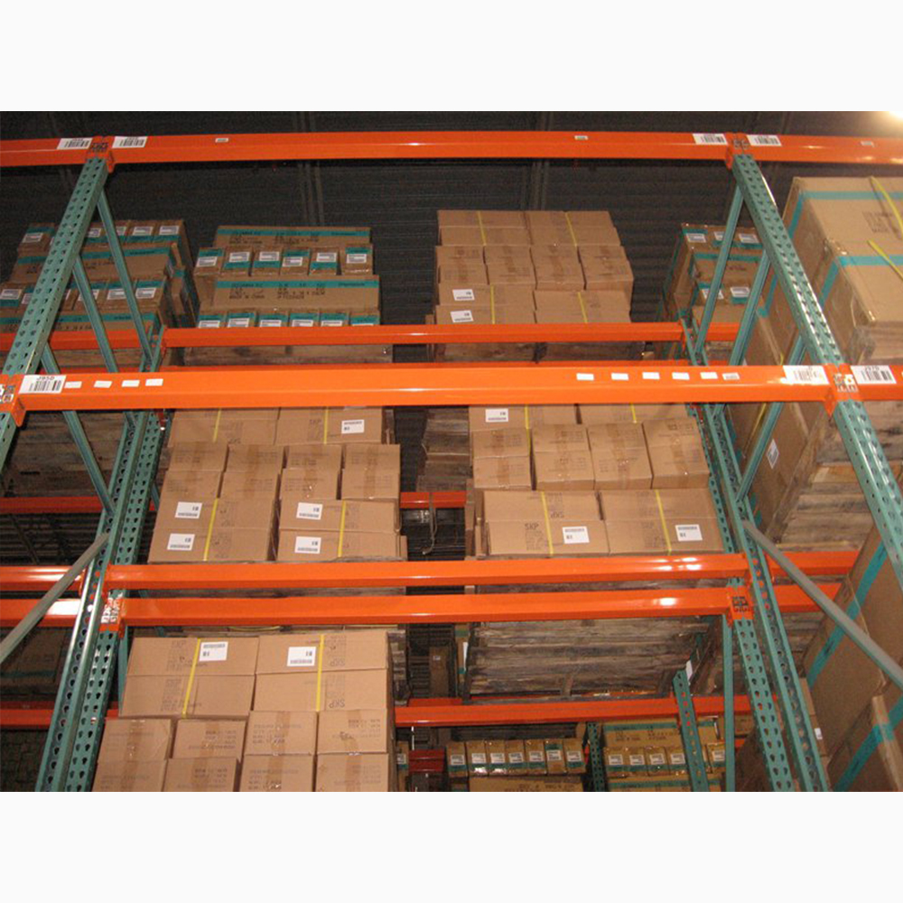 Customized Steel Orange and Green 5 Layer Teardrop Pallet Shelves Storage Racking USA Type Rack with Wire Decking Powder Coated