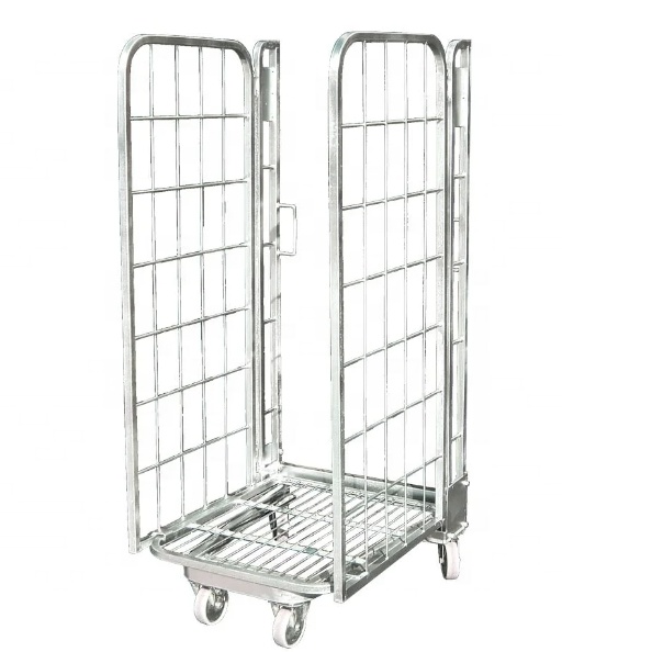 Storage Rack Trolley Roll Container Storage Cage Logistics Cart-CE Certified Stackable & Foldable High Capacity