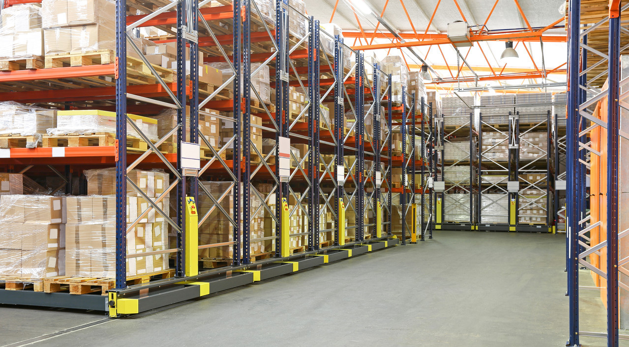 Material Rack Automated Storage Electric Mobile Racking System Mobile Shelving