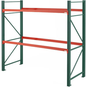 Green and Orange 2 Level Steel Teardrop Starter Unit Pallet Rack
