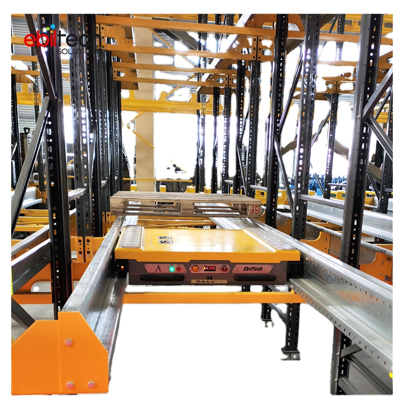 EBILTECH Steel/Metal Radio Pallet Shuttle Car Warehouse Automation Equipment with 2000kg Capacity and Anti-Collision Storage