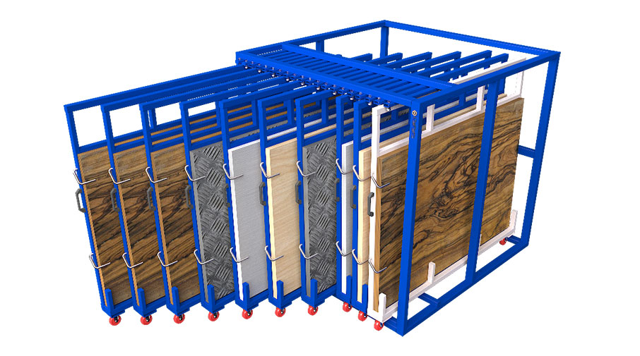 Vertical Roll Out Sheets Rack Storage Racks Heavy Duty Sheet Metal Rack for Sheets Storage