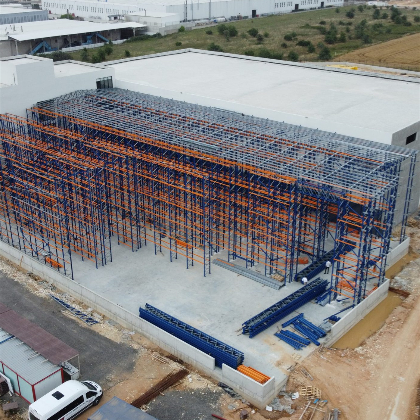 EBILTECH Self Supporting Steel Multi-Layer Heavy Duty Powder Coated Racking Clad Building Integrated Warehouse Storage System
