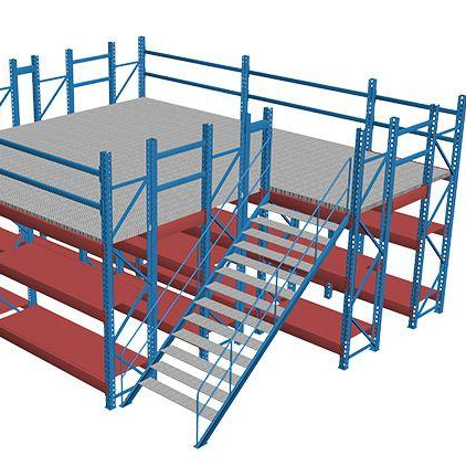 China Factory EBILMETAL Customized Steel Mezzanine Rack 200-500KG/SQM Capacity CE Certified Powder Coated