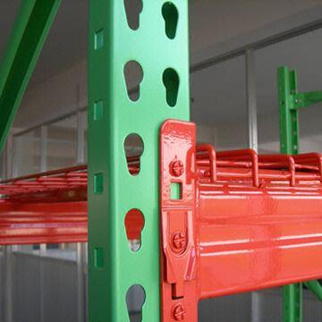 50.8mm Adjustable Pitch with Green and Orange Color Teardrop Pallet Racks for Warehouse
