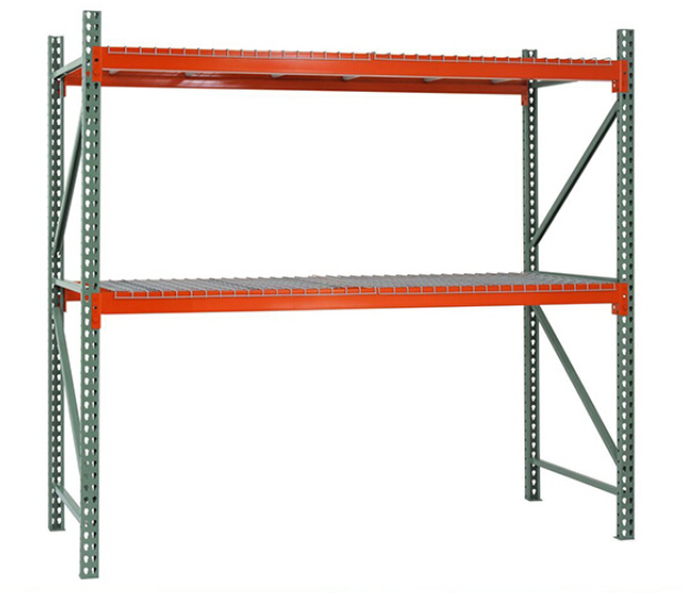 Green and Orange 2 Level Steel Teardrop Starter Unit Pallet Rack