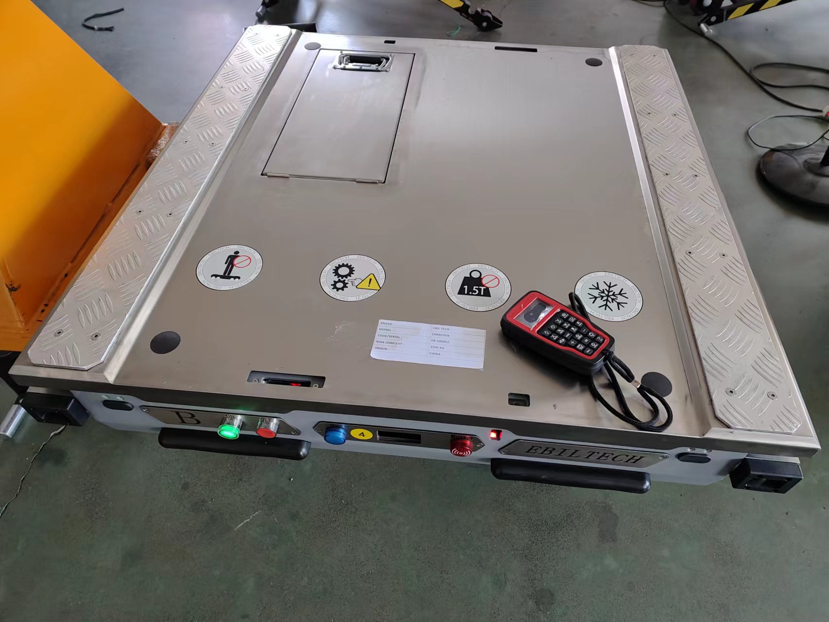 EBILTECH 500-2000kg Load Automated Access Equipment Radio Pallet Shuttle Car with CE Certificate Metal Zinc Galvanized