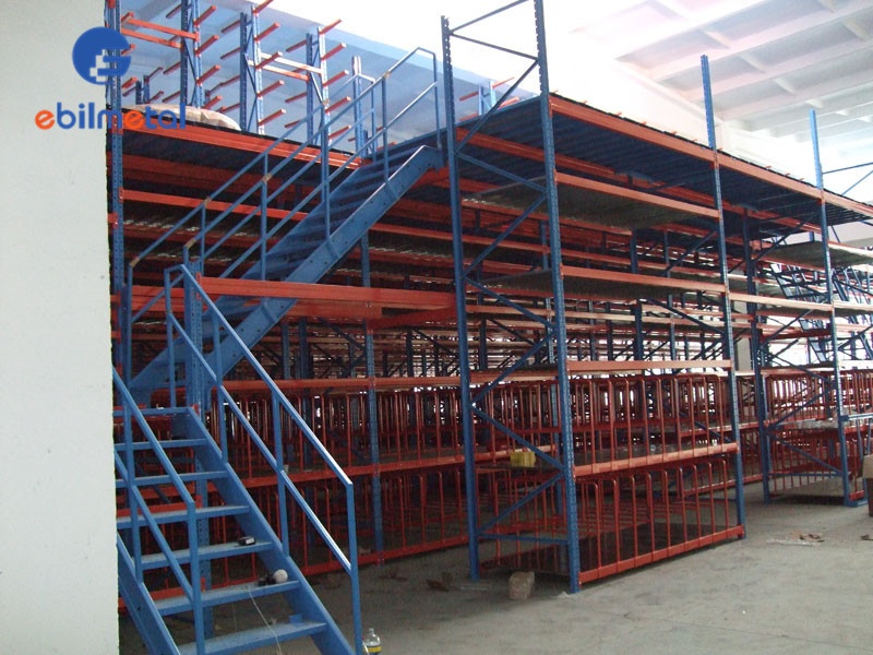 Cheap Price Powder Coating Steel  2-3 Levels Heavy Duty Mezanine Racks for Warehouse Storage