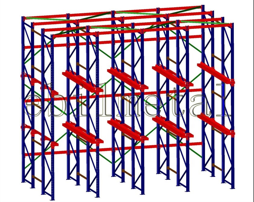 Cold Store Storage Pallet Racking Shelf Warehouse Rack  Steel 3-12 Pallets 2-7 Levels Ce