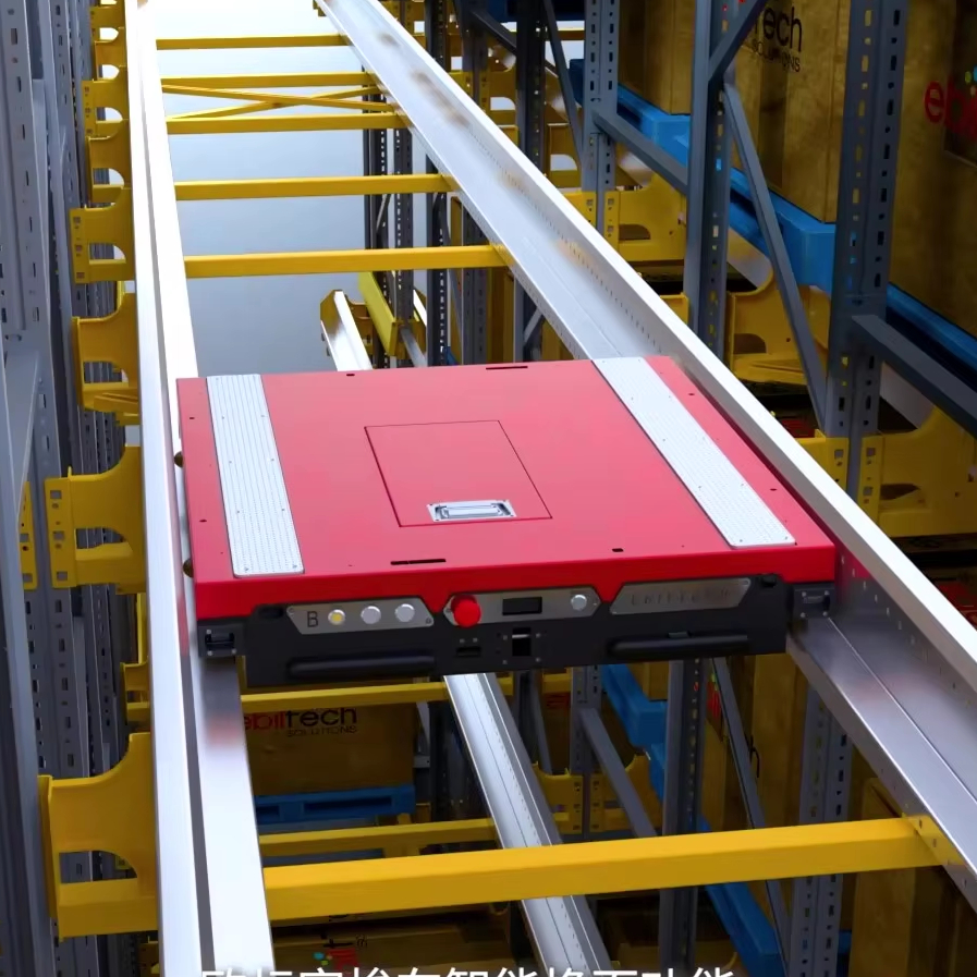 EBILTECH 500-2000kg Load Automated Access Equipment Radio Pallet Shuttle Car with CE Certificate Metal Zinc Galvanized