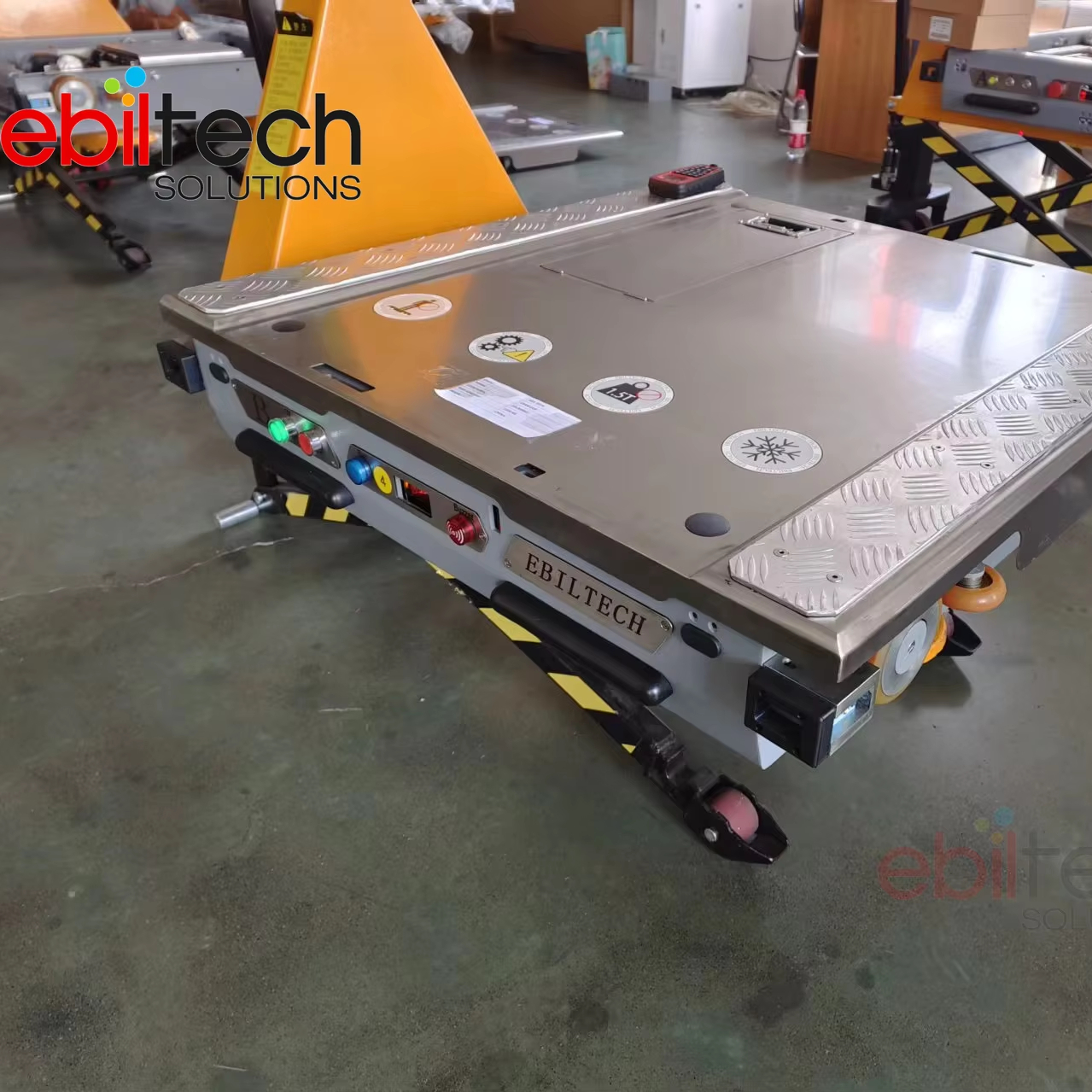 EBILTECH Two-Way Tote Shuttle System Pallet Shuttle Remote Control Automated Radio Shuttle Powder Coated CE Certified