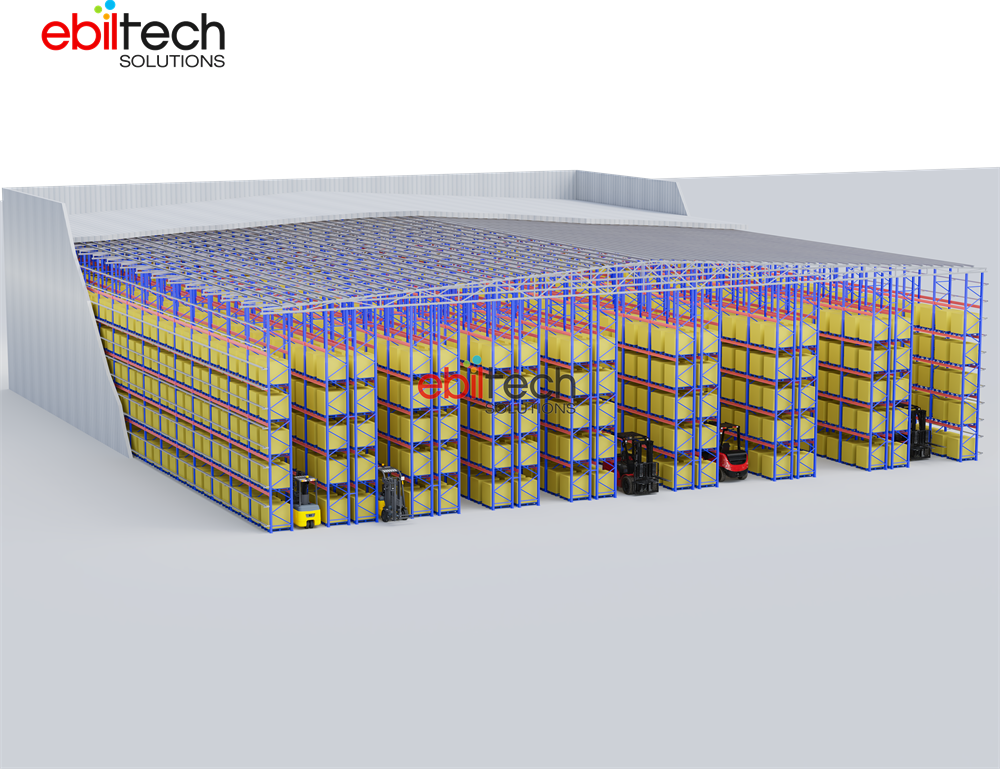 EBILTECH Steel & Metal Pallet Clad Rack Warehouse | Heavy Duty Corrosion Protection Multi-Layer Design Easy Installation