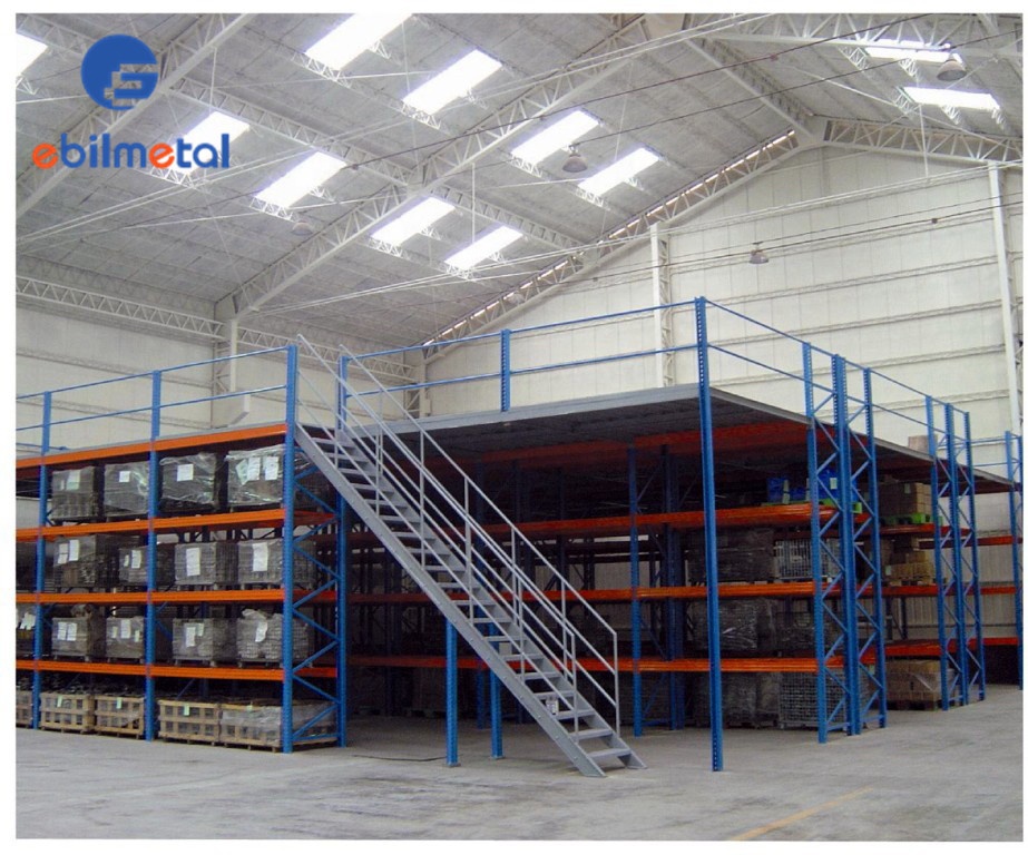 Cheap Price Powder Coating Steel  2-3 Levels Heavy Duty Mezanine Racks for Warehouse Storage