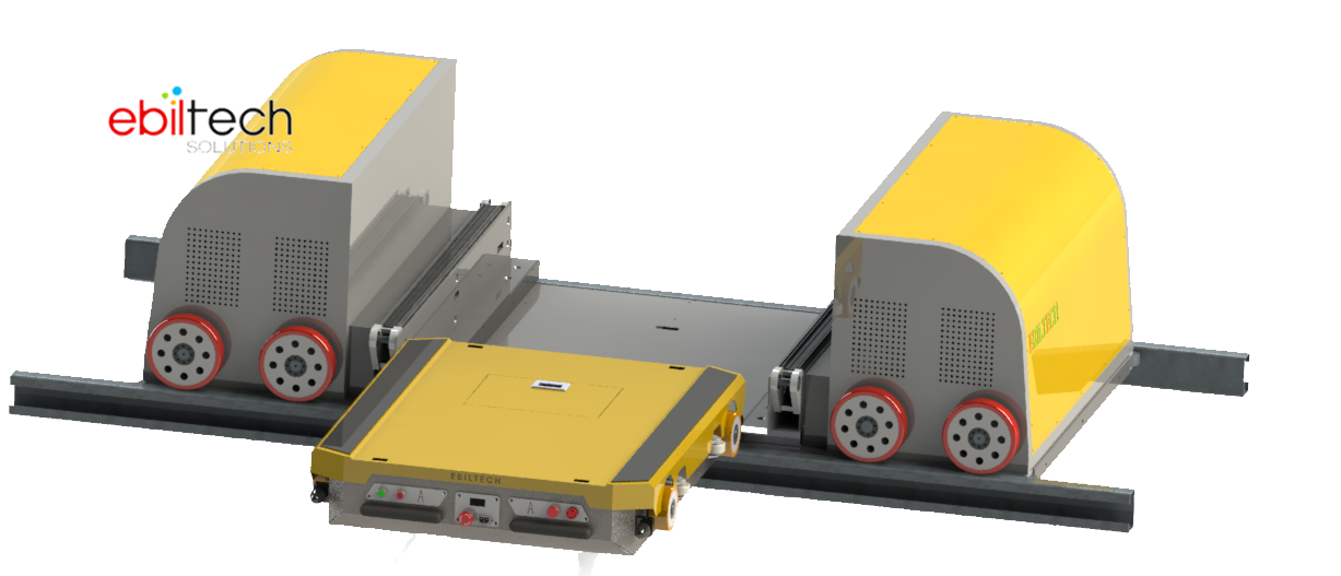 EBILTECH Mother Daughter Carts Moving Pallet Shuttle Carrier System Sliding Contact Line Multi-color Automatic Racking System