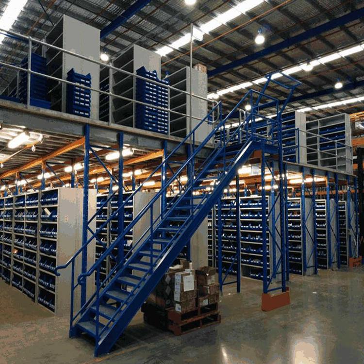 Warehouse Mezzanine Floors System Factory Storage Rack Mezzanine Platform Steel Powder Coated Corrosion Protection High Capacity