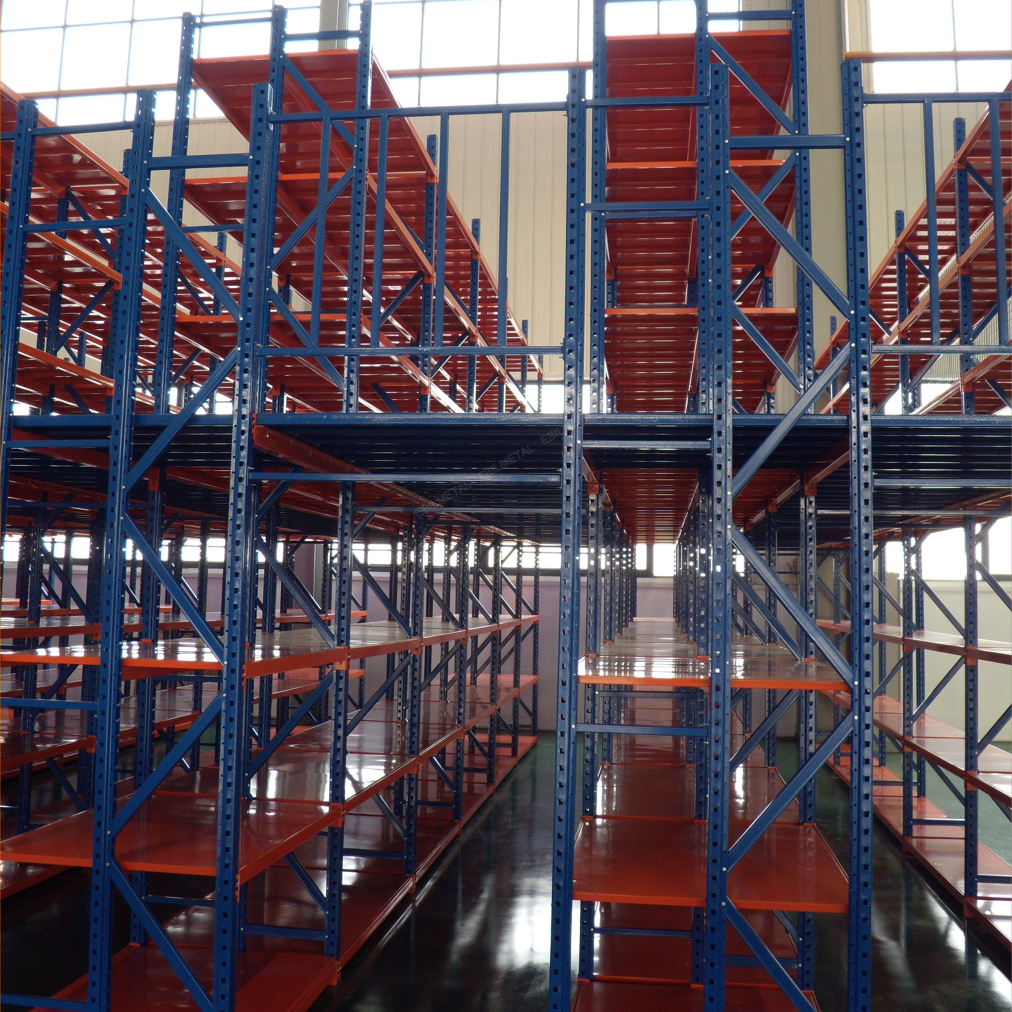 Steel Workshop Platform Warehouse Mezzanine Floor Racking With Long Span Rack Shelves