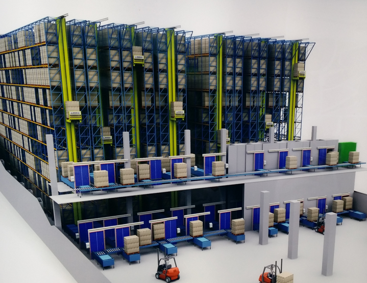 EBILTEC H Double Column Steel Q235 Stacker Crane Max 6 Tons Capacity Corrosion Protection for Automated Storage Retrieval
