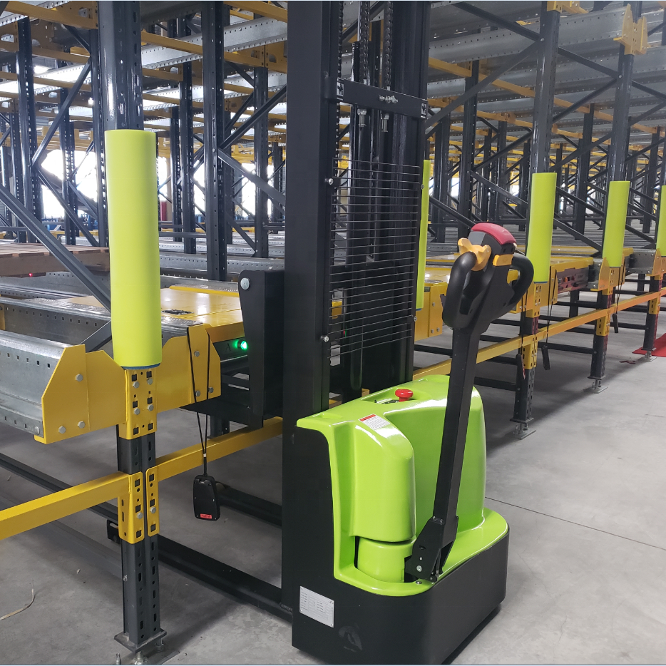 EBILTECH Full Automatic Shuttle Rack Mobile Radio Shuttle Racking Cargo Handling Robot Remote Control Cart for Pallet