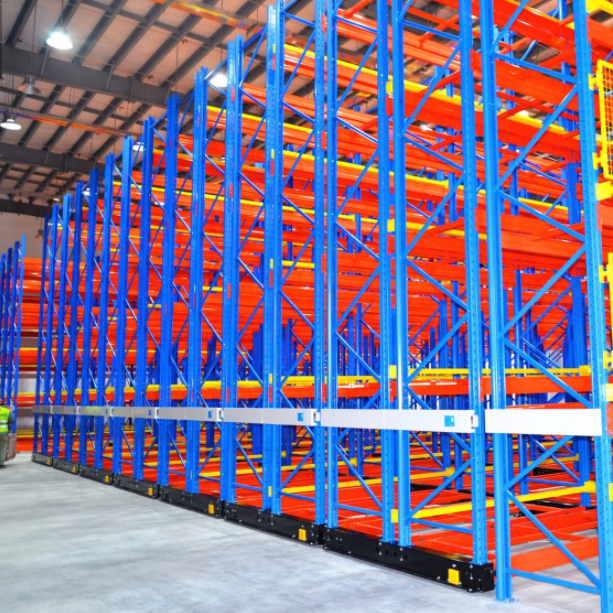 EBILMETAL OEM High Density Steel Automatic Electric Movable Racking Warehouse Storage Electrical Motorized Mobile Racking System