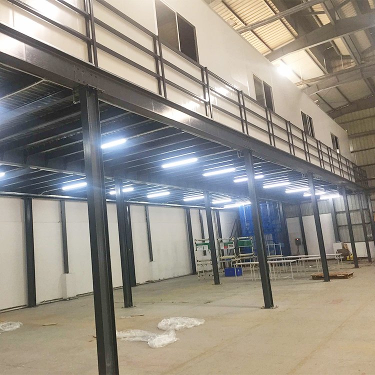 Warehouse Mezzanine Floors System Factory Storage Rack Mezzanine Platform Steel Powder Coated Corrosion Protection High Capacity