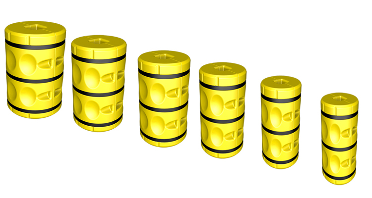 Heavy Duty Plastic Column & Corner Protection for Round Load-Bearing Pillars and Columns 4000kg Capacity