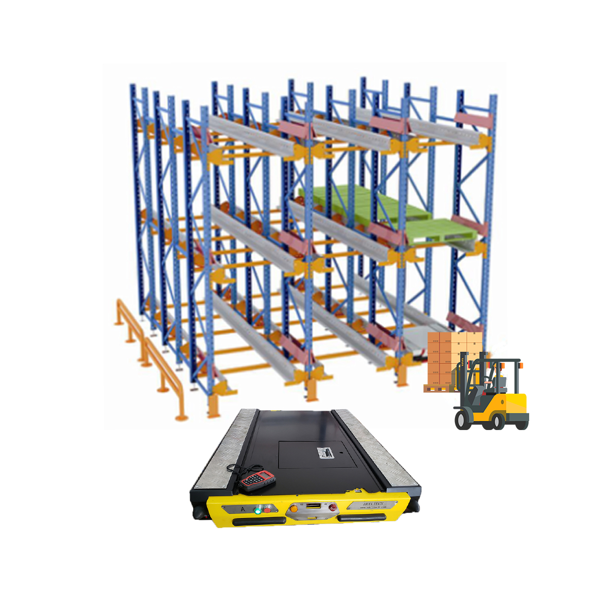 EBILTECH Pallet Runner for Radio Shuttle Rack/Shuttle Pallet Racking System/Shuttle Cart