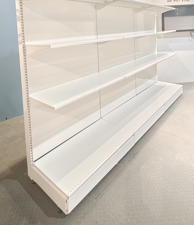Customized Double-Sided Light Duty Metal Steel Supermarket Wall Gondola Shelving Rack Freestanding Installation Customizable