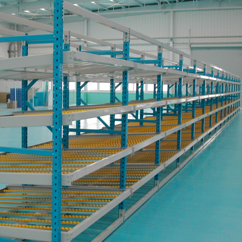 Corrosion Protected Forklift Order Picking Carton Flow Racks and Pallet Conveyor System